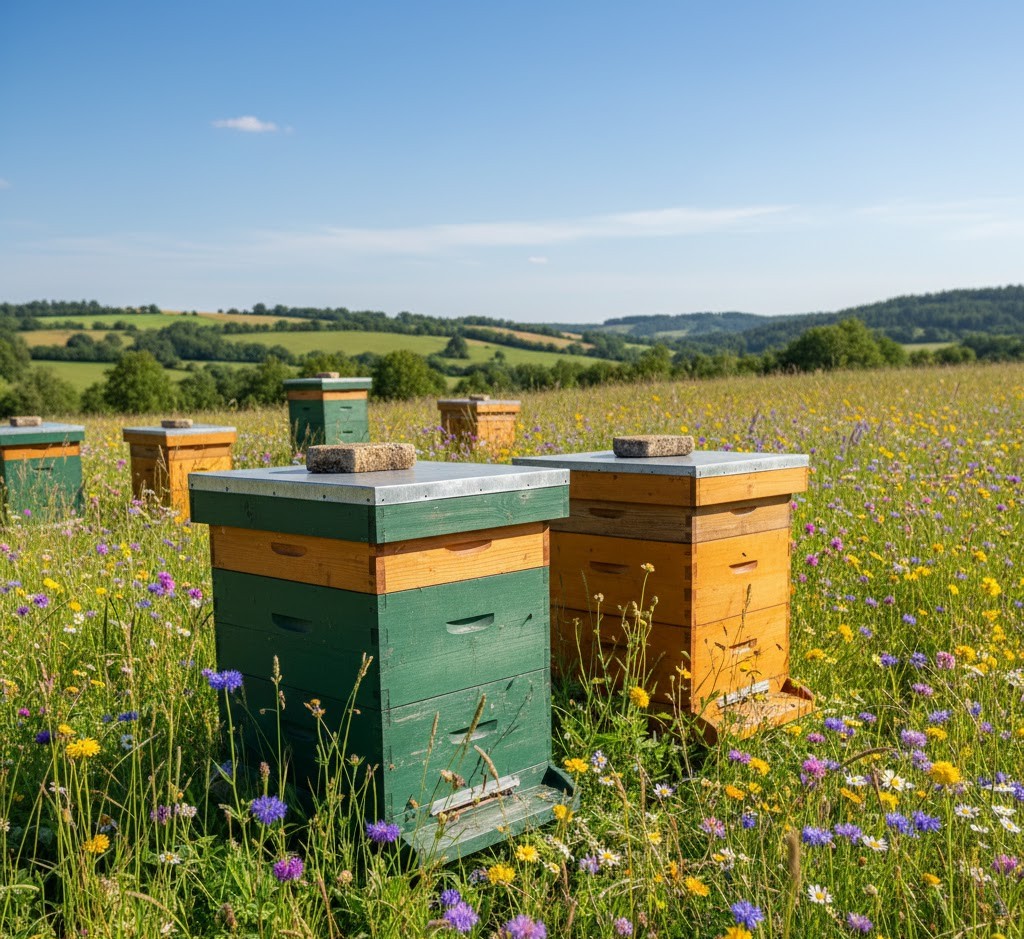 Bijenkasten in de natuur